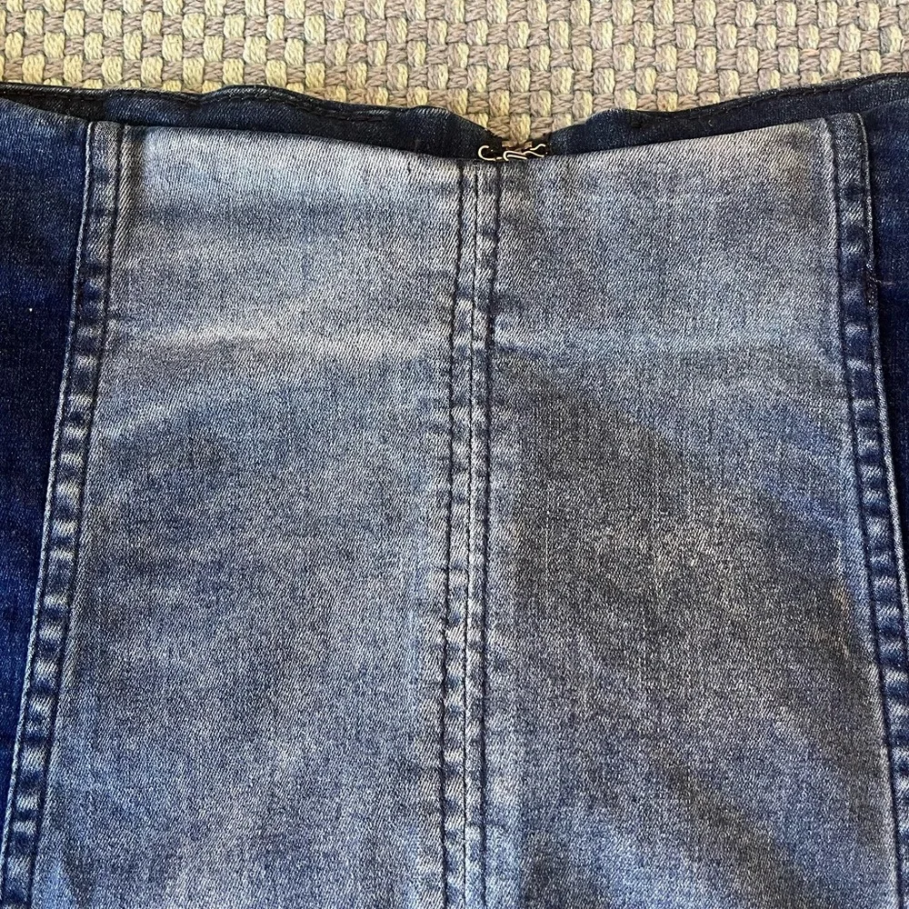 NWOT Free People Denim Colorblock Mini Skirt - Picture 2 of 7
